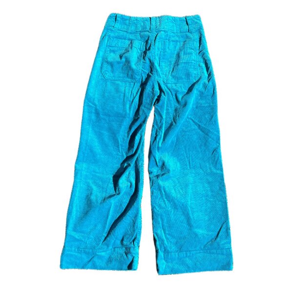 MAEVE by Anthropologie Women's Corduroy Wide Leg Bright Blue Pants - S - Picture 3 of 8